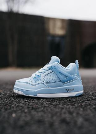 Детские кроссовки nike air jordan 4 off-white blue1 фото