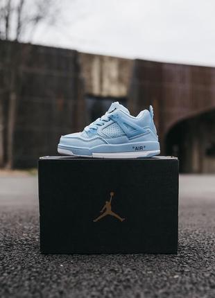 Детские кроссовки nike air jordan 4 off-white blue3 фото