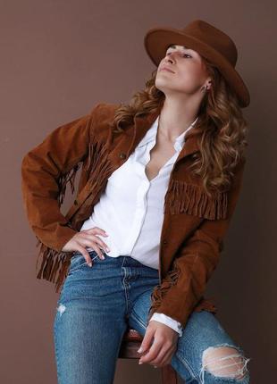 Шикарна курточка шкіра-замша з бахромою, стиль кантрі western 🔥мегаактуальна🔥3 фото