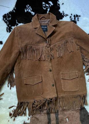Шикарна курточка шкіра-замша з бахромою, стиль кантрі western 🔥мегаактуальна🔥4 фото