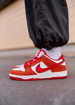 Женские nike sb dunk low white orange