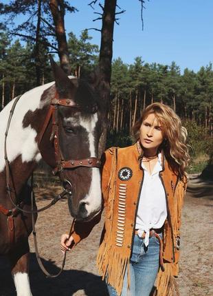 Шикарна рідкісна річ, курточка замшева натуральна в стилі кантрі western
