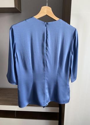 Hugo boss синяя шелковая блуза7 фото