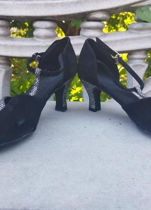 Танцевальные туфли,босоножки черные7 фото