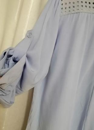 Блуза сорочка з найніжнішої бавовни (батист) з прошва на передпліччя рукав можна носити у двох варіа2 фото