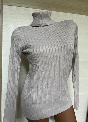 Гольф водолазка світер по фігурі в рубчик f&f l-xl
