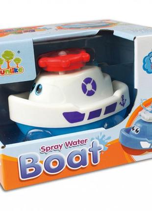 Іграшка для ванної корабель, плаває, бризкає, працює від батарей1 фото