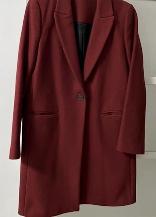 Пальто шерсть zara, размер l