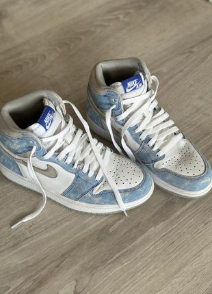 Кроссовки женские jordan 1 retro high hyper royal (gs) (575441-402)