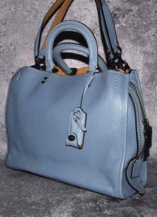 Coach rogue pebble leather (женская премиальная кожаная сумка коач3 фото