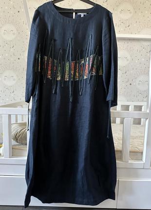 Льняное осеннее платье linen gallery