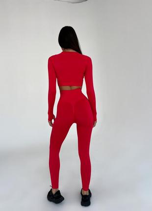 Безшовний пушап фітнес костюм лосіни і кроп-топ, спортивний костюм рашгард і лосини ефект,...