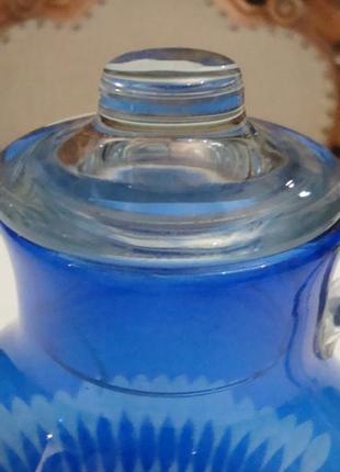 Кувшин кобальт цветное стекло ссср
