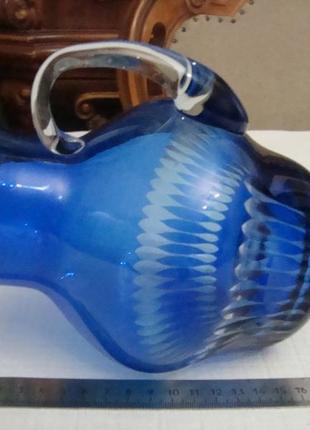 Кувшин кобальт цветное стекло ссср