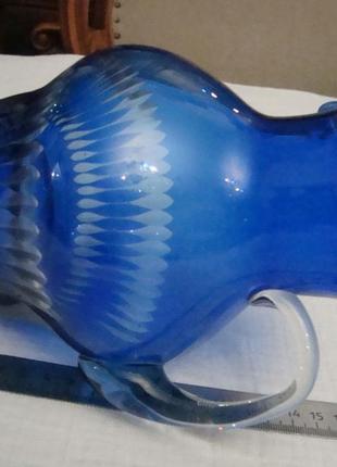 Кувшин кобальт цветное стекло ссср