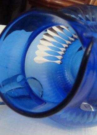 Кувшин кобальт цветное стекло ссср