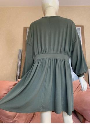Батал!!! платье туника блуза лапша оливкового цвета!!!4 фото