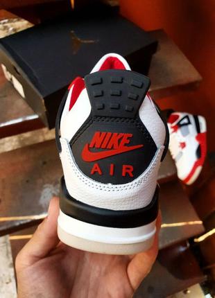 Nike air jordan 4 •white|black|red•4 фото