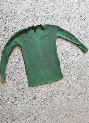 Удлиненный хлопковый, джемпер, свитер, зеленый джемпер8 фото