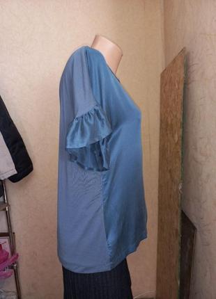 100% шелк! шикарная шелковая блуза с воланами на рукавах бренд one two &amp; luxzuz5 фото