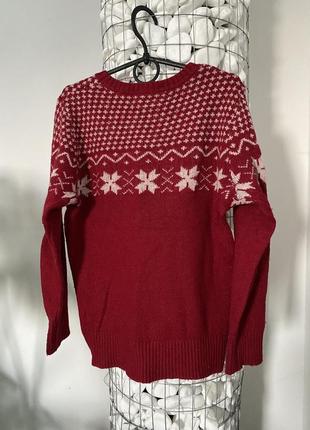 Праздничный новогодний свитер h&amp;m зимний рисунок 122-1281 фото