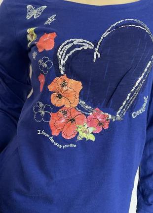 Фирменная трикотажная блузка с декором/s/ brend desigual2 фото