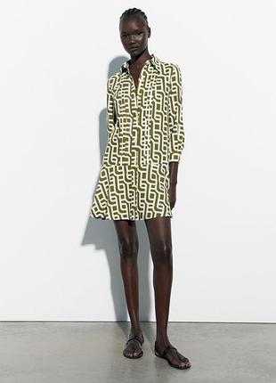 Платье zara из смесового льна