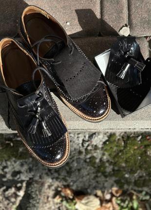 Шкіряні оксфорди casher, туфлі-оксфорди