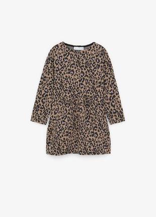 Zara теплое платье с леопардовым принтом 164