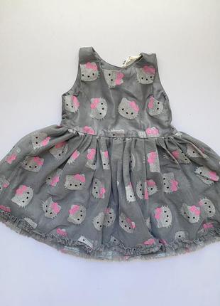 Пышное серое платье платье платье платье платье hello kitty на 2-3 года h&amp;m