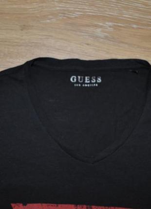 Бавовняна чорна футболка guess4 фото
