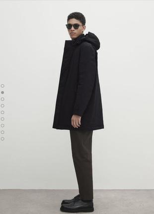 Massimo dutti s m l xl xxl парка-пуховик с капюшоном темно синяя новая удлиненная2 фото