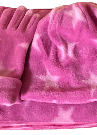 Зимовий комплект jago (шапка+шарф+рукавички) 2-4 роки рожевий