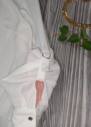 Белая шифоновая блуза с рукавом трансформер peacocks #28324 фото