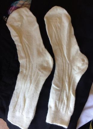 Носки теплые вязаные белые2 фото