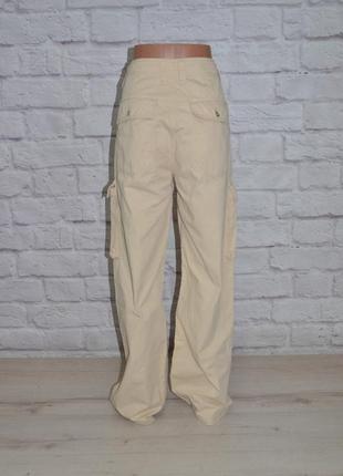 Брюки карго "bershka mediun rise cargo straight"7 фото