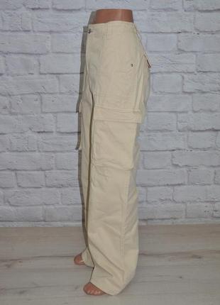 Брюки карго "bershka mediun rise cargo straight"6 фото