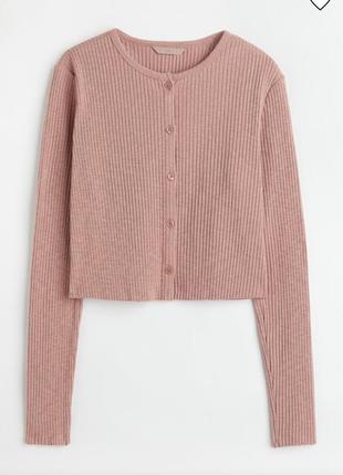 Укороченный топ, водолазка в рубчик h&m, кофта с пуговицами h&m