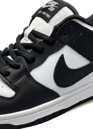 Nike sb dunk low retro white black4 фото