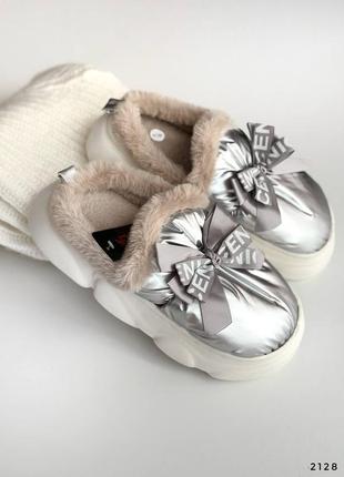 Модные женские стильные ботиночки, серебро2 фото