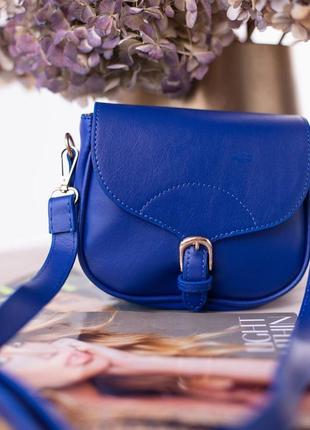 Средняя женская сумка синяя 15*20*6 см3 фото