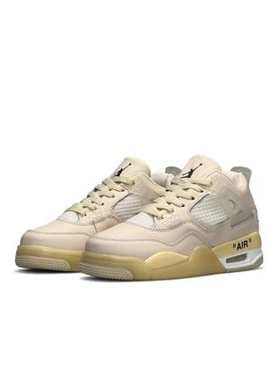 Nike air jordan 4 x off-white sail1 фото