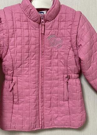 Куртка жилетка трансформер розовая демисезон chicco (рост 98 см)1 фото