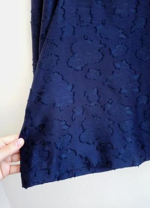 ❄️распродаж❄️ темно-синяя фактурная блуза с объемными рукавами oliver bonas5 фото