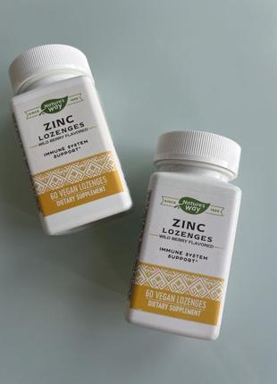 Цинк с витамином с и эхинацеей nature's way zinc lozenges ягодный вкус