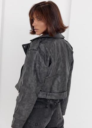 Женская куртка-косуха из кожзама

эко кожа черная серая беж молочная2 фото