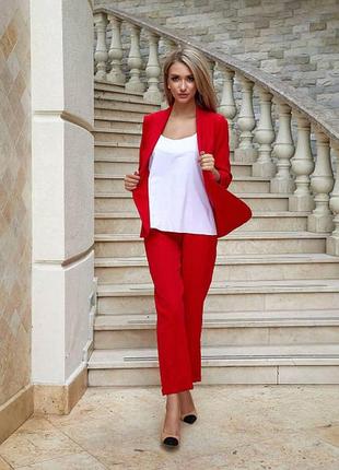 Стильний костюм 3 в 1му- біла блуза-майка, жакет, брюки! арт 455, червоний
в наявності

код: 455

опт і роздріб
950 ₴