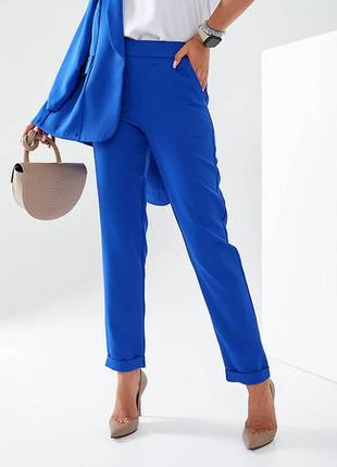 Стильный костюм 3 в 1му- белая блузка-майка, жакет, брюки! арт 455,электрик в наличии код...