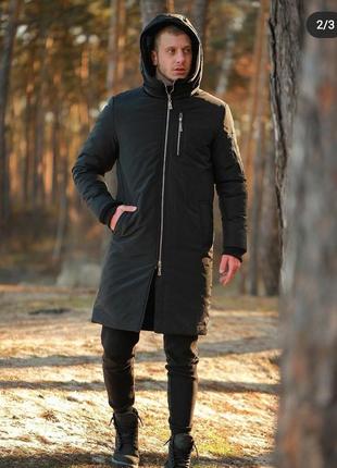 Мужское зимнее пальто с капюшоном2 фото