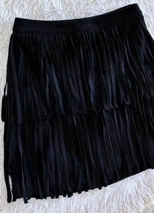 Черная замшевая юбка h&m4 фото